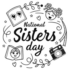 NATIONAL SISTERS DAY vector illustration