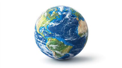 A globe with a blue and green color scheme, representing Earth, against a white background.