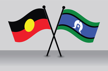 Crossed Flags of Aboriginal Australia and the Torres Strait Islander Peoples.