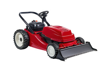 Obraz premium Red lawn mower isolated on a transparent background