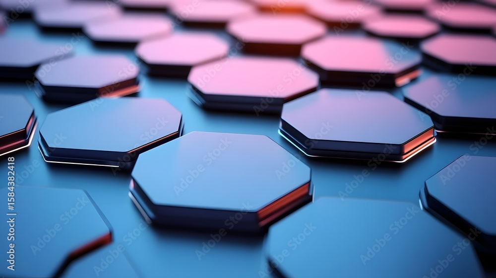 Poster close-up view of a structured hexagonal pattern.