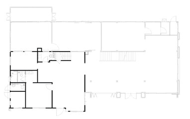 2D AutoCAD Drawing - Ground Floor House Layout with Door, Window Frames, and Room Zoning Vector