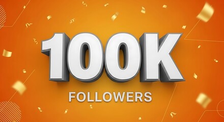 100k followers celebration with confetti