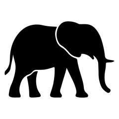 Obraz premium Elephant silhouette vector of a walking wild mammal