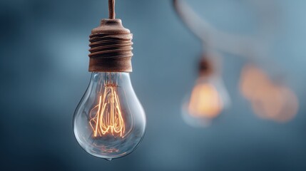 Light bulb on dark background, Business idea and innovation concept with copy space