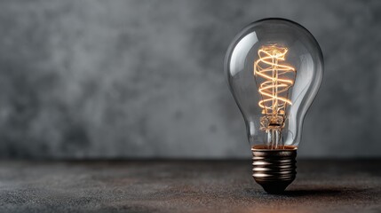 Light bulb on dark background, Business idea and innovation concept with copy space