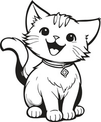 Cute Cat Sitting – Vector Animal Clipart for Kids & Design