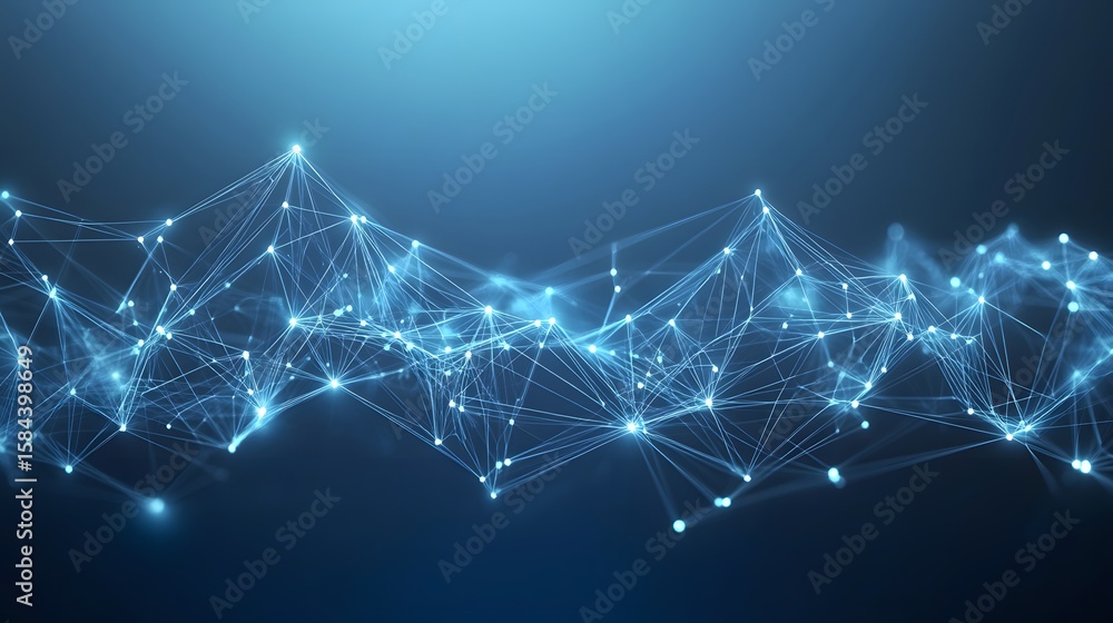 Poster Abstract network design with interconnected points and lines.