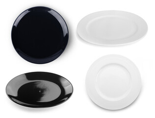 set of plate isolated on white background.