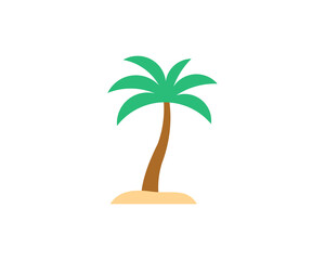 Vector illustration of a tropical palm tree icon with a minimalist design. Ideal for summer themes, beach logos, travel icons, and nature graphic resources