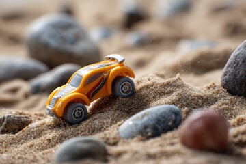 Obraz premium A sandy toy car