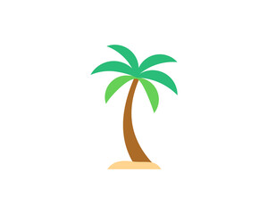Vector illustration of a tropical palm tree icon with a minimalist design. Ideal for summer themes, beach logos, travel icons, and nature graphic resources