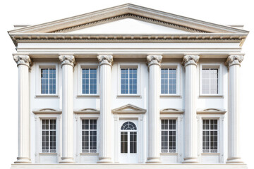 Fototapeta premium Classical architecture building facade isolated on a transparent background