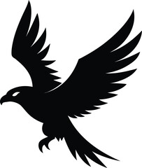 Flying Eagle Bird in Black and White Vector Shape