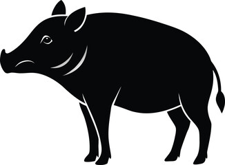 Fototapeta premium Side Profile of a Babirusa with Tusks and Body Pose