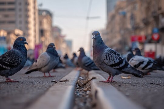 Birds in the urban roadways - Powered by Adobe