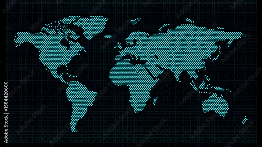 Poster global map design using dots.