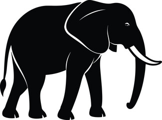 Side View Vector of an Elephant Walking Slowly