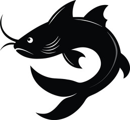 Silhouette of a Pangasius Catfish with Flowing Fins