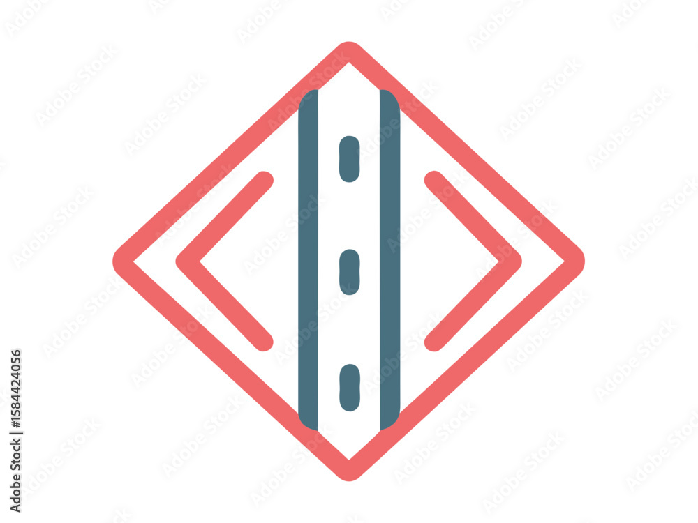 Aufkleber Abstract Diamond Shape with Vertical Lines and Arrow Elements
