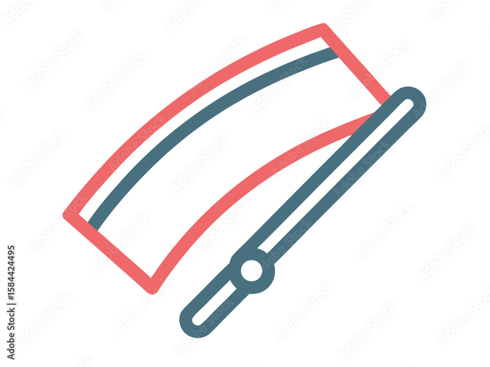 Poster windshield wiper icon in flat design style isolated vector