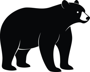 Silhouette of a Standing Bear with Textured Fur Detail