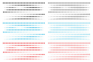 Set of Abstract Various Dotted lines in Various Colors Vector Illustration.
