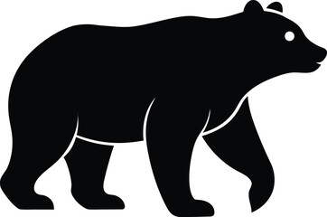 Walking Bear Side Profile with Four Paws and Snout