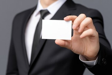Businessman with a name card and cutout