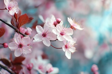 Obraz premium Cherry blossoms flowering representing spring s fleeting beauty