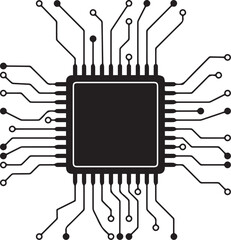 Complex Microchip Processor with Circuitry