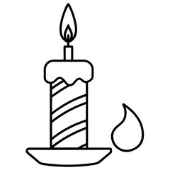 Birthday Flame Outline Vector