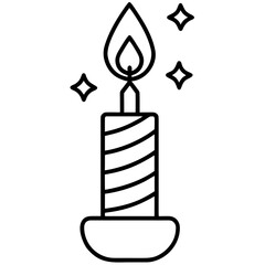 Birthday Flame Outline Vector