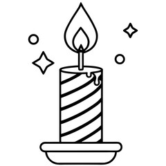 Birthday Flame Outline Vector
