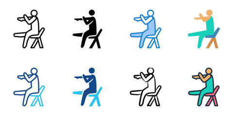 Yoga for senior icon set multiple style collection 
