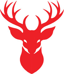 Dual Tone Deer Head Silhouette with Gradient Fill for Banner or Advertisement