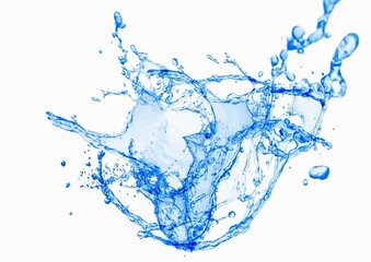 抽象的な青い波と水しぶきの3dイラスト