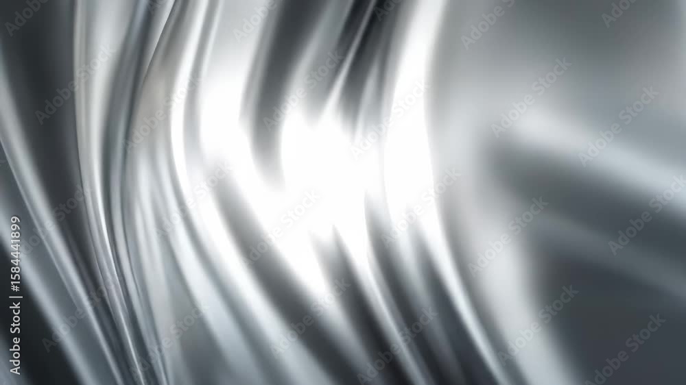 Poster smooth metallic texture abstract silver background with shiny reflective surface and flowing lines, 