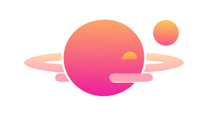 Planet with rings vector illustration for astronomy space exploration and science fiction theme design element