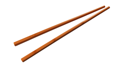 Wooden chopsticks rest isolated on transparent background, perfect for Asian cuisine themes 