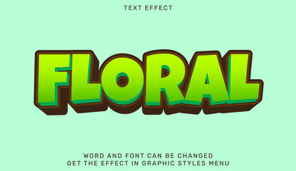 Floral text effect in 3d design