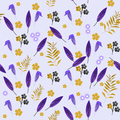 Seamless Floral Pattern tiny leaves in vector art,textile design,flower leaf,abstract effect,pattern allover repeats,pastel colors botanical ,fabric wallpaper