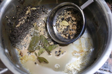 a bowl of residue after cooking tea.  