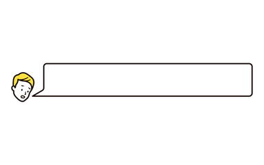 Obraz premium 悩んでいるビジネスマンと吹き出しのシンプルなイラスト素材
