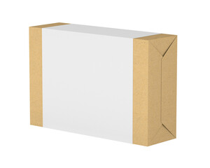 Cardboard box on white background. Isolated 3D illustration