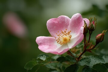 Detailed view of rosa nutkana in Belgium