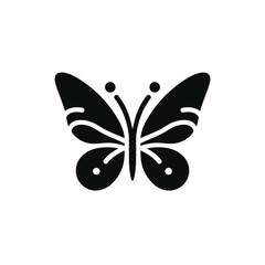 Black Butterfly Icon on White Background – Minimalist Vector Design