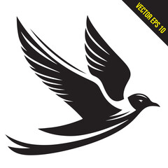 seagull flying silhouette vector illustration