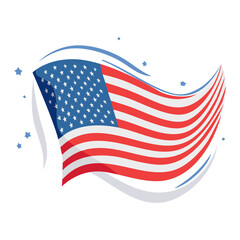Fototapeta premium Us Flag Vector - Waving American flag design with stars for patriotic themes