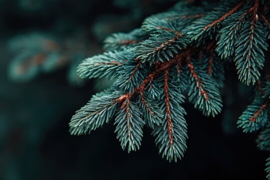 Elegant pine foliage on a dark backdrop ideal for nature themed wallpaper